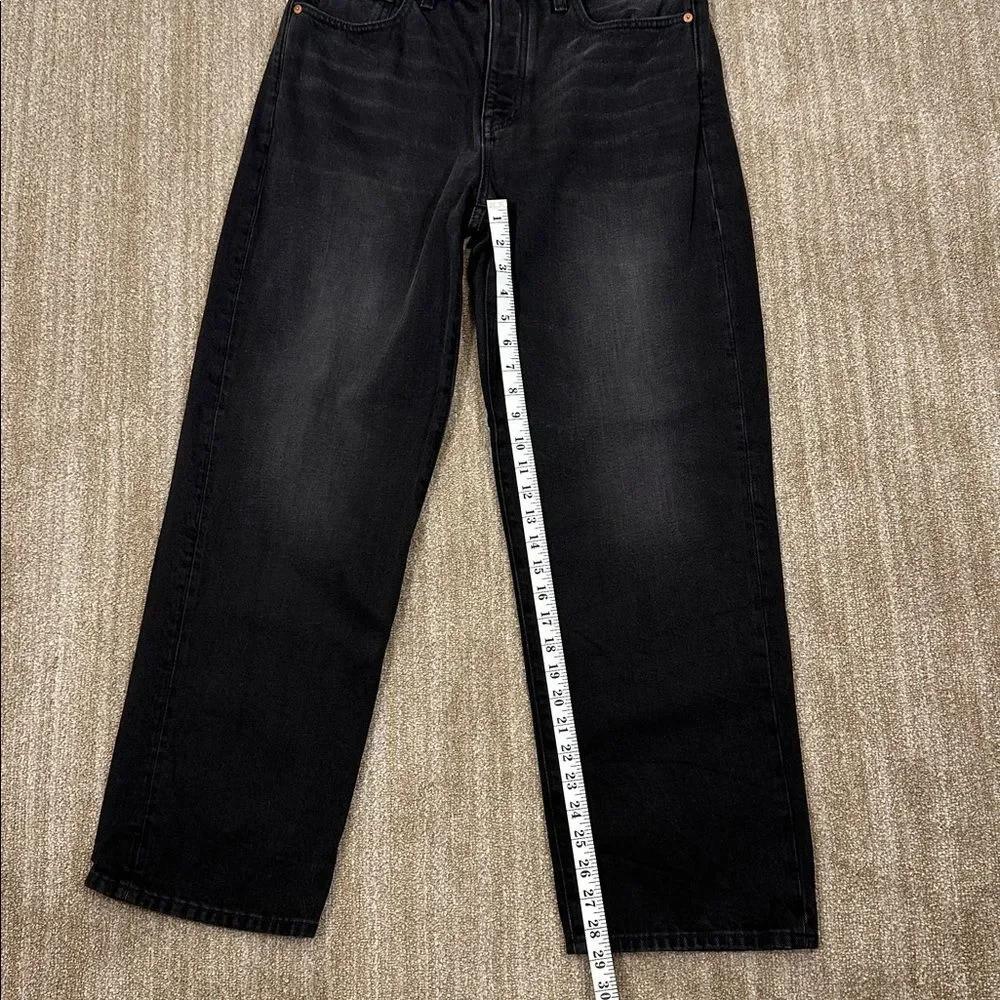 Madewell Black Kent Wash Low Slung Straight 100% Cotton Jeans Women Size 29